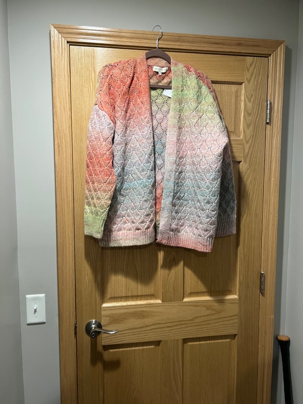Pastel Gradient Knit Cardigan - Multicolor